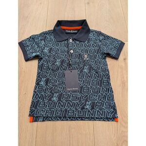 Psycho Bunny Polo Shirt Kids Size 2T Blue Embroidered Short Sleeve New
